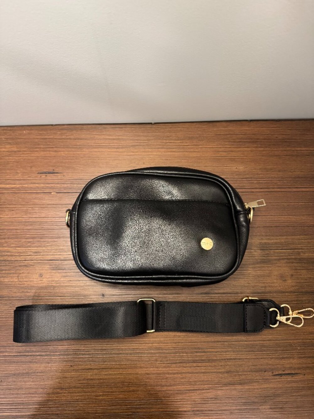 Modern + Chic Black Vegan Leather Frankie Crossbody Bag - NWOT